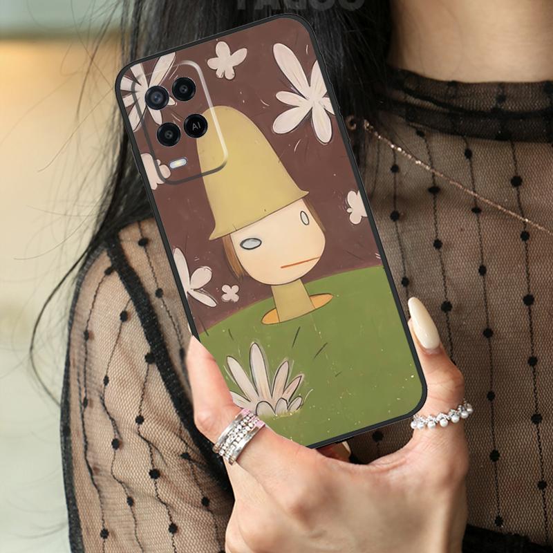 Cartoon Aesthetic Yoshitomo Nara Case For Oppo A16 A76 A96 A17 A18 A60 A80 A40 A38 A58 A78 A98 A94 A74 A54 A15 A57 A77 A5 Pro