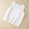 Women's Plus Size Double-Layer Cotton Linen Sleeveless Knit Vest