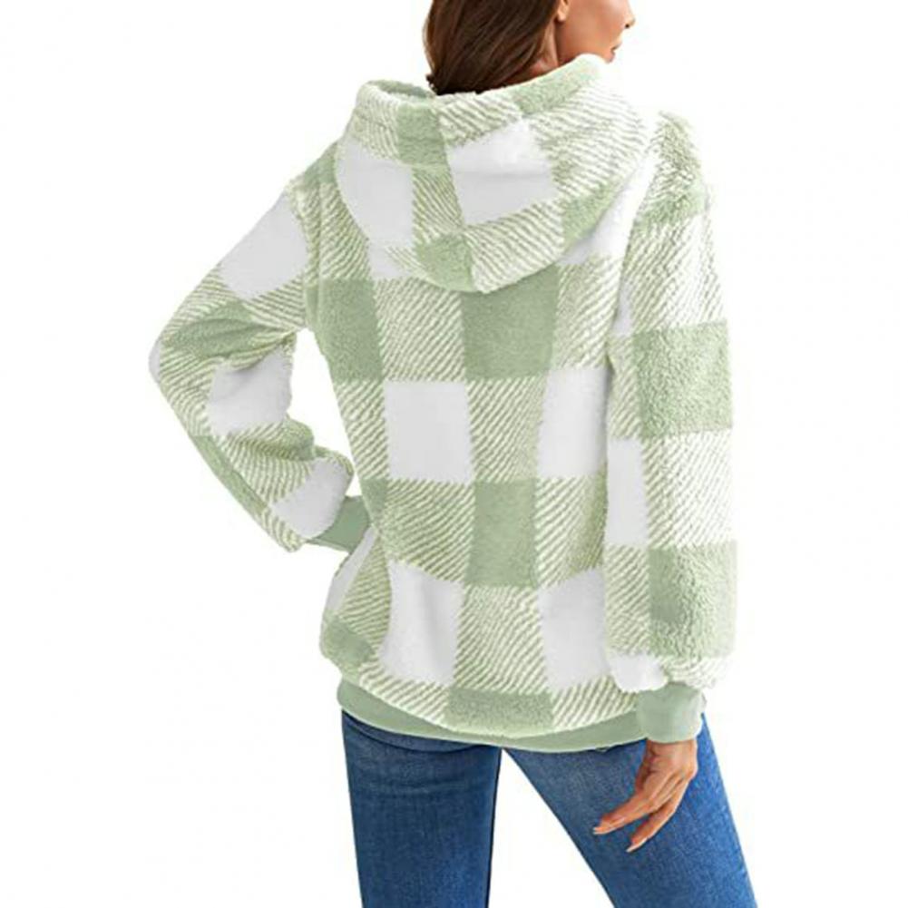 Damen Sweatshirt Damen Hoodie Warmes Plüsch-Pullover-Sweatshirt Gemütlicher Damen-Hoodie mit langen Ärmeln und Kordelzug für Herbst/Winter