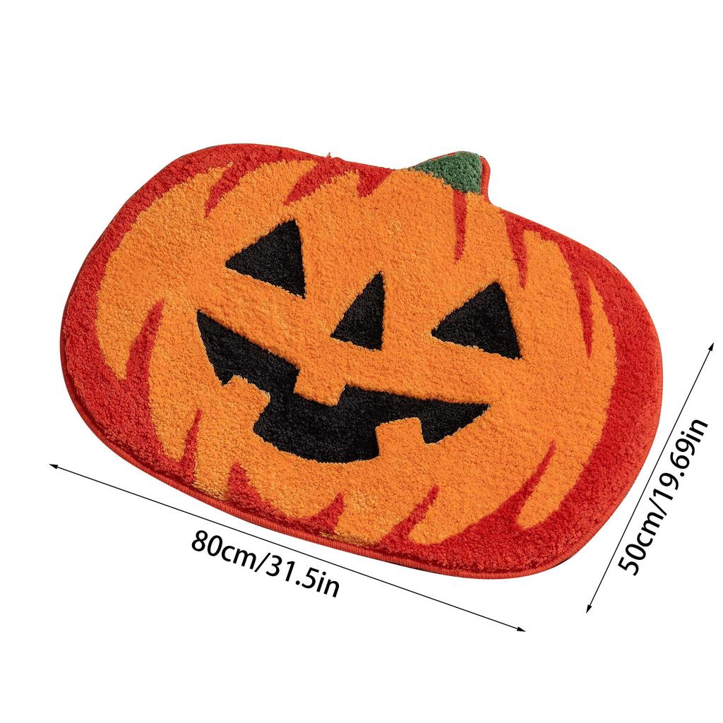 Cartoon Niedliche Geistergesicht Kürbisform Teppich Halloween Atmosphäre Dekoration Badezimmer Wasserabsorbierend Verdickt Beflockt Fußmatte