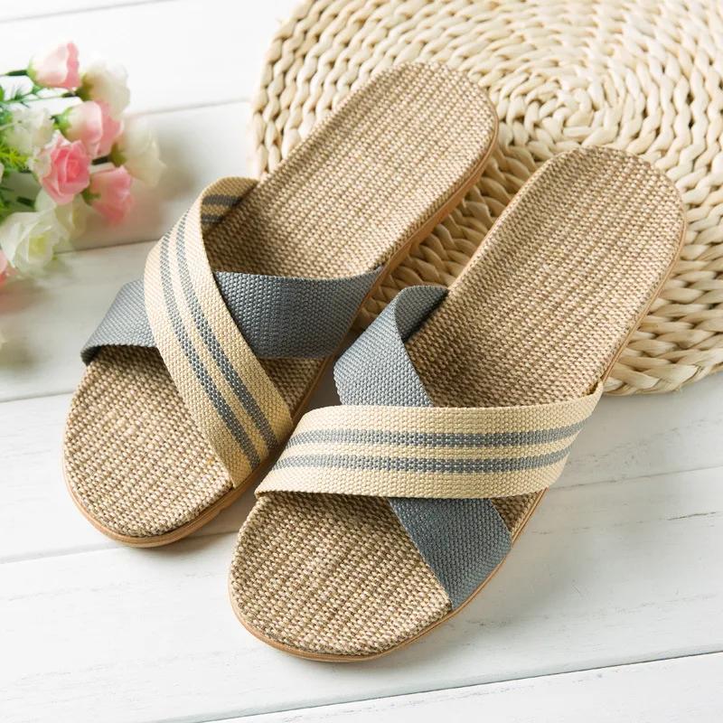 Summer Linen Women'S Slippers Flat Sandals Home Color EVA Lightweight Shoes For Women Casual Slippers 2025
