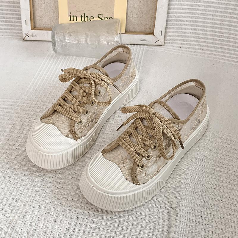 Cleanly Little White Shoes Women New Lace Breathable Dress Fashion Casual Sports Board Shoes Sneakers Women Zapatos Mujer