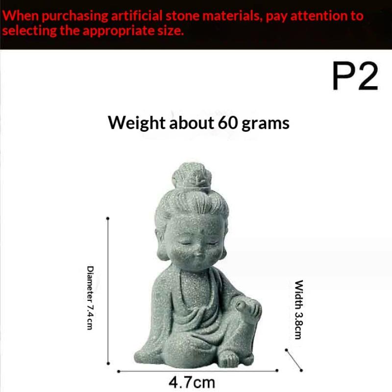 Chinese Style Buddha Statue Cute Little Monk Figurines Fish Tank Moss Landscaping Zen Oriental Aesthetic Garden Decoration