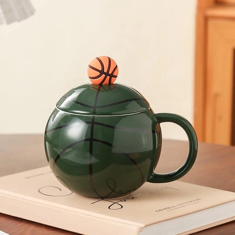 

450ml Ceramic Basketball Shaped Tea Cup Gift Set Gift Creative Sports Basketball Theme Souvenir 400ML