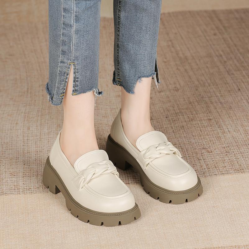Genuine Leather Flat for Huizhou Women's Shoes Grape Mother Same Platform Loafers Women's Autumn and Winter College Style Small Leather Shoes