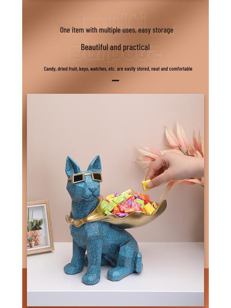 Nordic Doberman Trendy Glasses Desktop Ornament and Candy Storage for Entryway Shoe Cabinet Decor