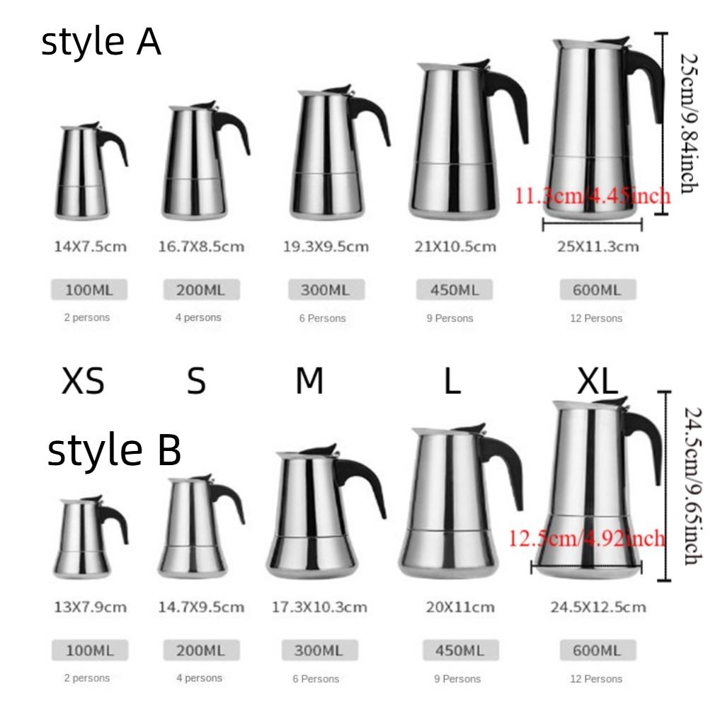 Stainless Steel Coffee Maker Percolator Filter Coffee Pot Coffee Brewer Mocha Pot  Espresso