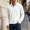 Men's Retro Corduroy Long Sleeve Shirt with Lapel Collar for Casual Everyday Wear