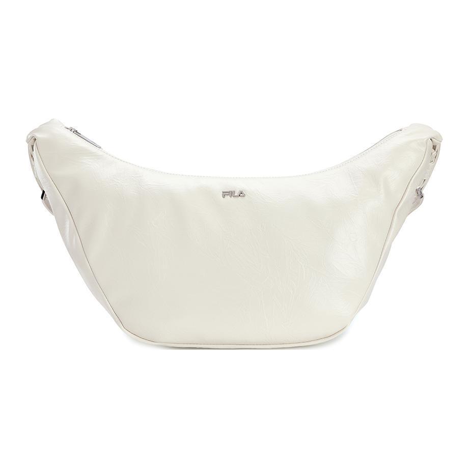 New FILA ORIGINALE Polyurethane PU Dumpling Bag, Crossbody Bag, Shoulder Bag XS Women's White F53W449161F-WT