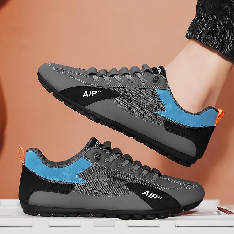 Мужская нескользящая износостойкая модная дышащая обувь с сеткой для спорта и отдыха — фото 17