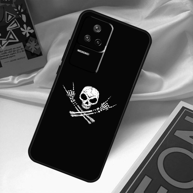 Rock and Roll Skull Funda For POCO M6 Pro X3 X4 X5 X6 M5s F3 F5 Xiaomi 13T Pro 12T 11T 12 13 Lite 14 Ultra Case