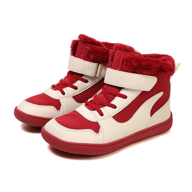 Winter Unisex Kids' Korean-Style Snow Boots: Versatile, Thickened, Velvet-Lined, Warm, Waterproof, and Wear-Resistant.