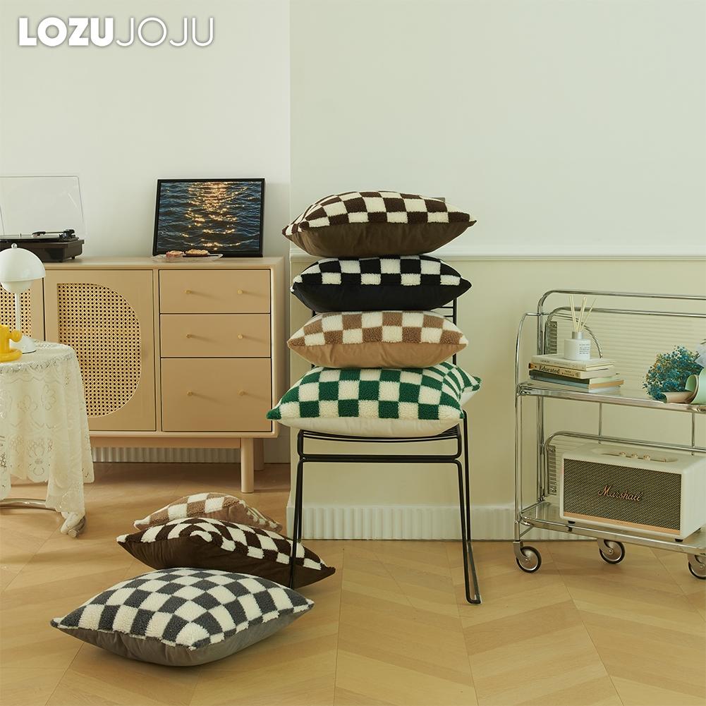 

1PC LOZUJOJU Plaid Throw Pillow Cases Plush Comfortable Soft Sofa Cushion Cover Seat Home Decoration