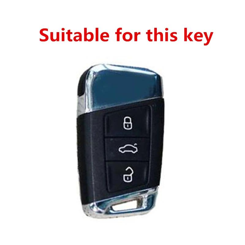 Valve Stems Caps For VOLKSWAGEN VW 3 Buttons Car Smart Key Case Cover Protector Shell For VW Volkswagen Magotan GTE Passat B6 B7 RD8