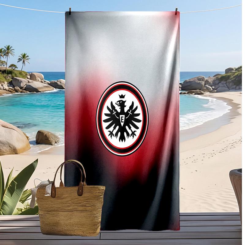 Asciugamano da Spiaggia con Stampa del Club di Calcio Eintracht Frankfurt, Asciugamano Grande Morbido Asciugatura Rapida per Spiaggia Campeggio Nuoto
