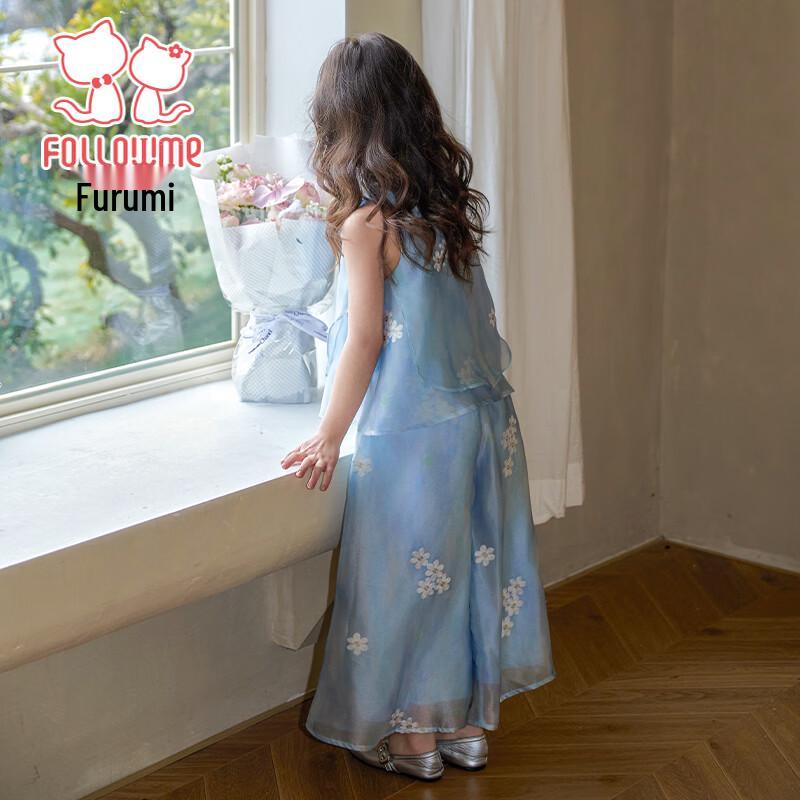 Flo Romy Girls' New Chinese Style Sleeveless Two-Piece Set