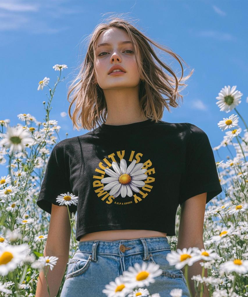 ONEHUNDREDPERCENT FOR WOMAN Ohpxgoodd Simple Beauty Women Crop Short Sleeve Tee
