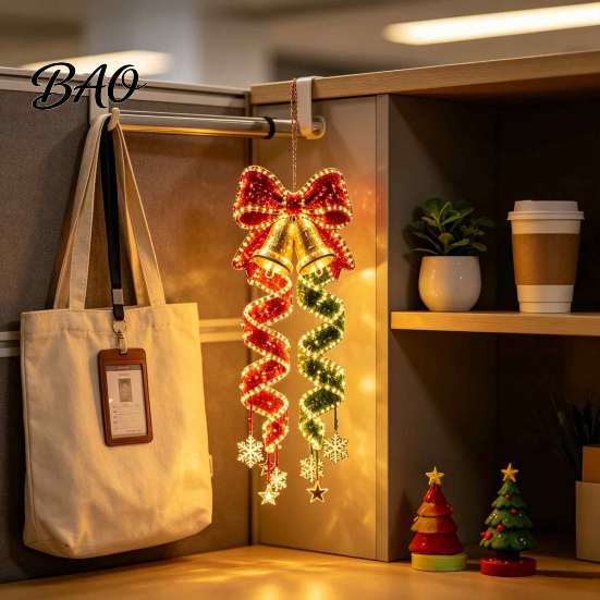 Christmas Porch Ornaments for Day And Night Magic Spiral Hanging LED Light, Decoration with Coordinated Display Accessories Lights Entryway