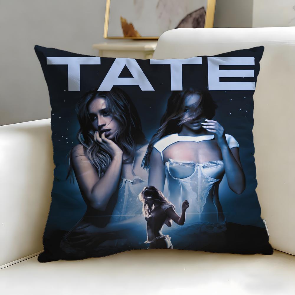 popular singer Tate McRae Cushion Cover Soft EasyWash Pillow Case Versatile for Couch Bed Travel and Office