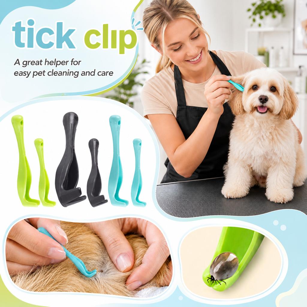 Plastic Tick Remover Tool for Dogs and Cats - Gentle Tick Removal for