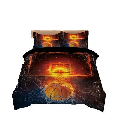 Boys Basketball Bedding Set Basketball Sports Theme Duvet Cover Set 3D Hd Printing Quilt Cover Single Double King For Home Dormi