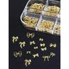 12 Grids Gold Ribbon Bow Knot Metal Cute Nail Decoration Nail Charms Bow Design Mixed Styles Nail Jewelry Accessories Nail Art Supplies