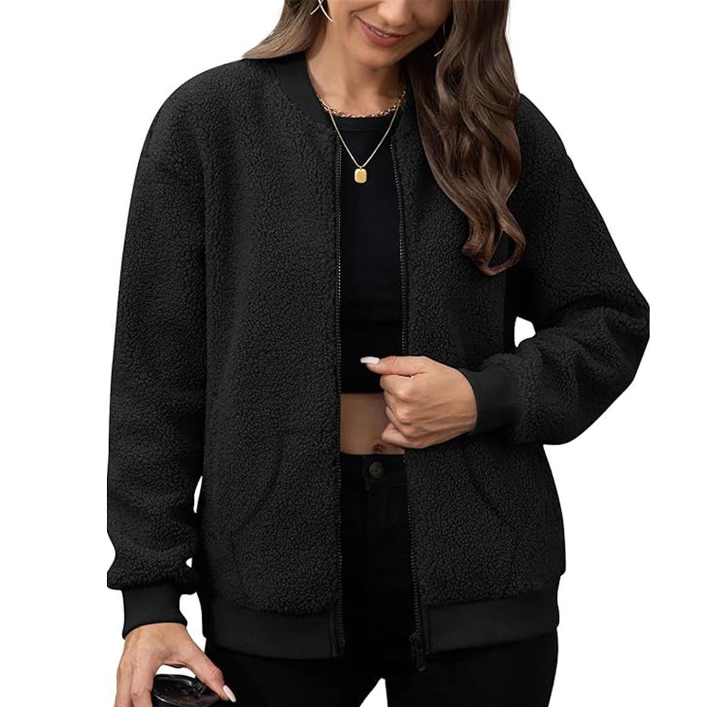 Women's Solid-color Fashionable Long-sleeved Top Coat