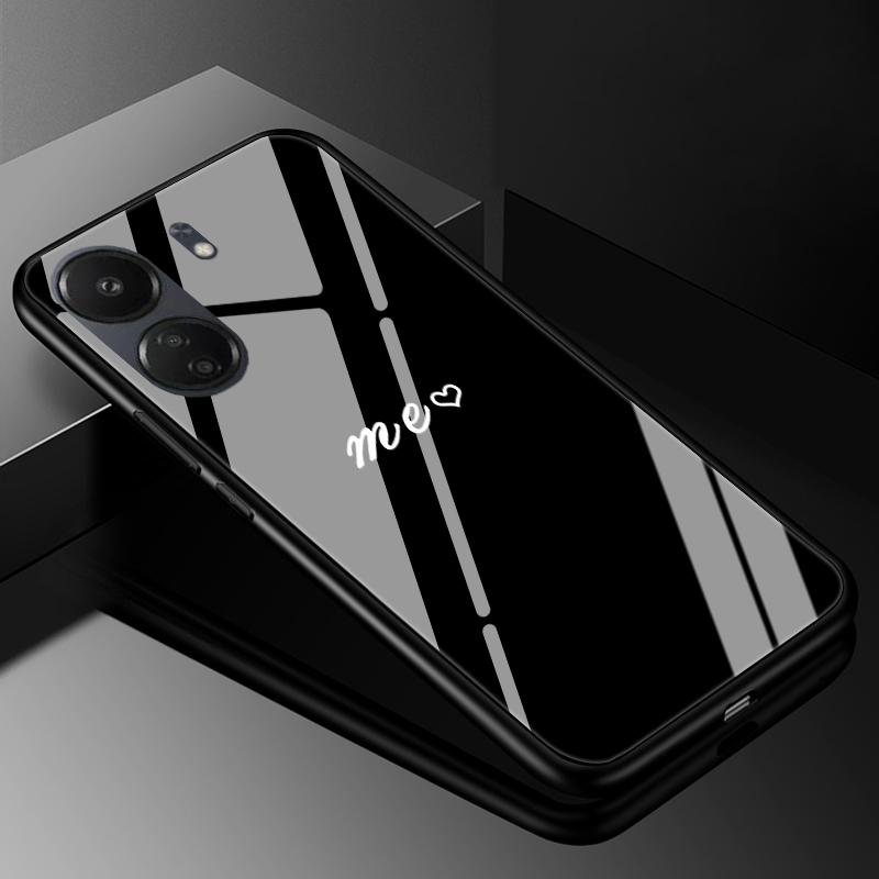 

Закаленное Стекло Чехол для Xiaomi POCO C65 Чехол Жесткий Чехол для POCO C50 C40 F5 X5 Pro F4 x4 GT M5 M4 Pro 4G 5G C65 Чехол ТПУ Бампер For POCO C65