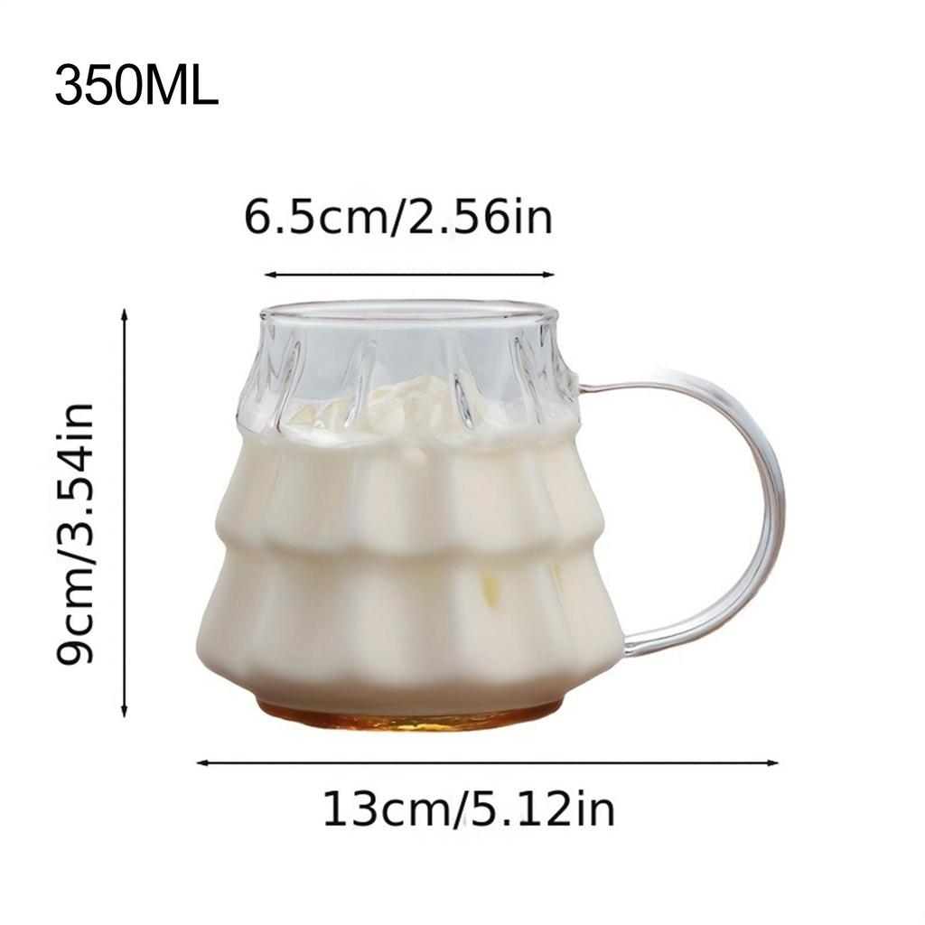 Christmas Tree Glass Coffee Mug Cute Festive Coffee Cup Latte Cappuccino Cup Milk Cup Beverage Mug Tea Cup Water Cups