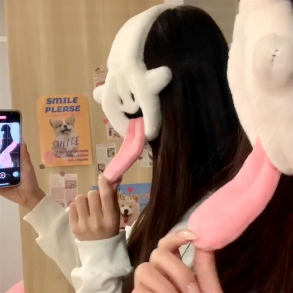 Cartoon Ghost Plush Earmuffs Thickened Couple Halloween Gifts Funny Ear Protection  Women