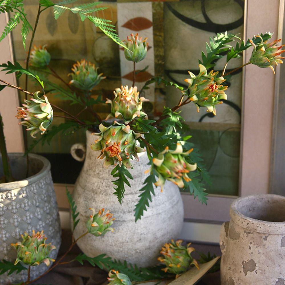 

Tropical Plant Simulation Emperor Branches Plastic Fake Flowers Wedding Birthday Decor