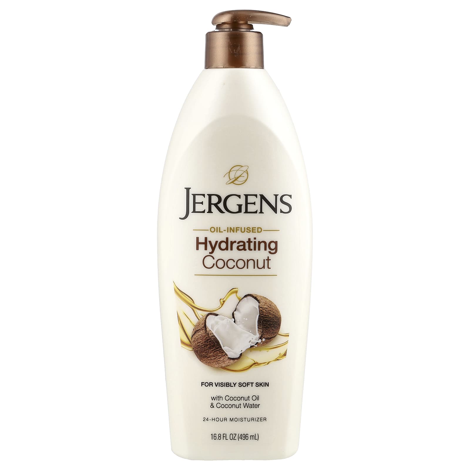 

Jergens, Увлажняющий крем с кокосом, с маслом, 16,8 жидких унций (496 мл)