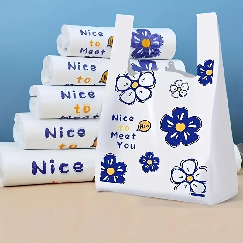 100 Stück Robuste Plastik-Tragetasche, dicke und stabile Einkaufstasche, geeignet für Einkäufe, Geschenke und Aufbewahrung