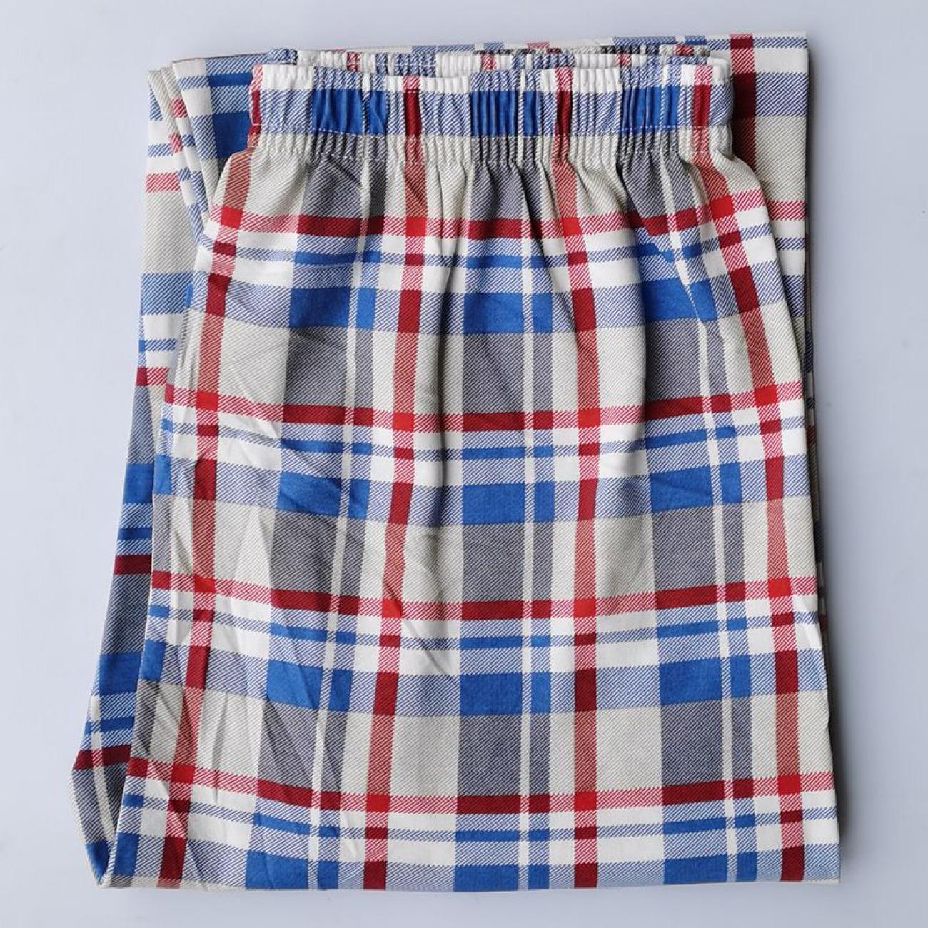 

Мужская хлопковая пижама - Свободные клетчатые брюки с эластичной талией, Большой размер, Полосатый дизайн для комфорта One Size