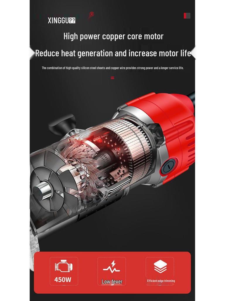 Multifunctional Electric Router: Woodworking Edge Trimmer, Hole Opener, Bakelite Milling & Aluminum-Plastic Panel Grooving Machine