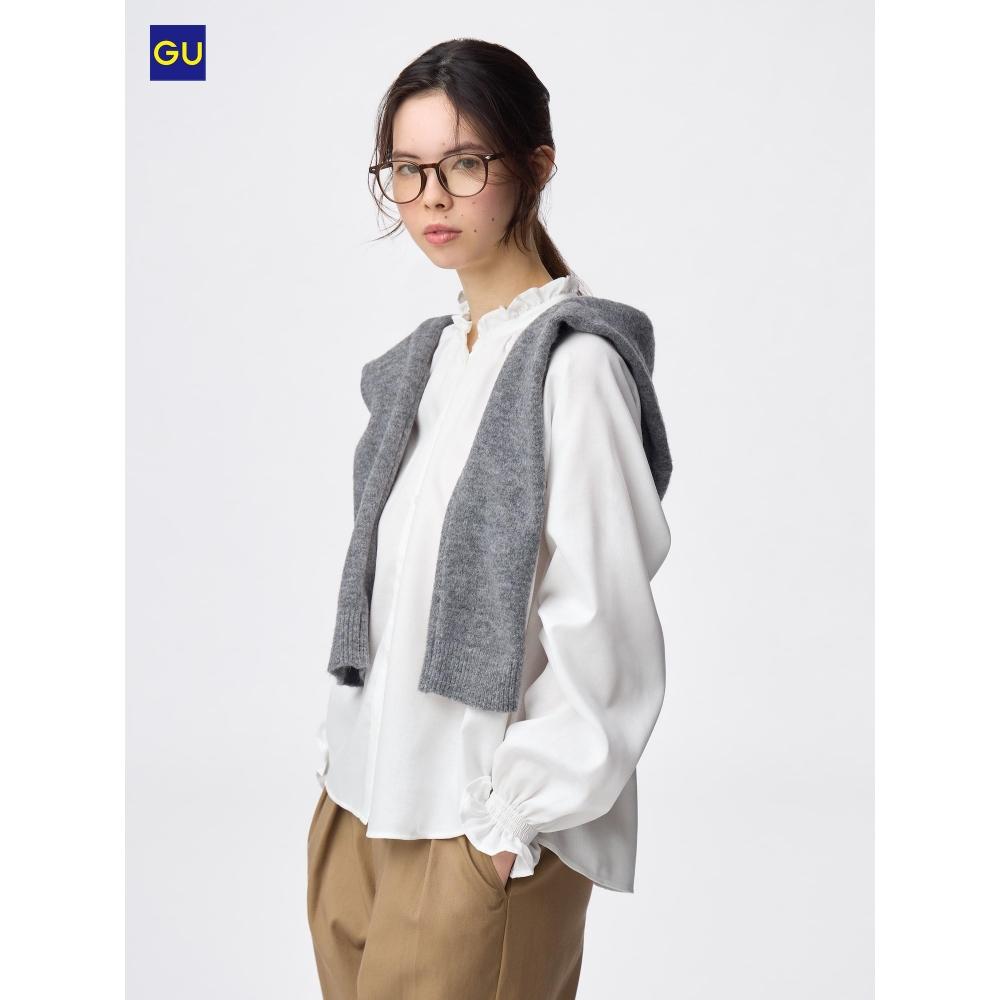 Uniqlo Gu Frill Neck Blouse