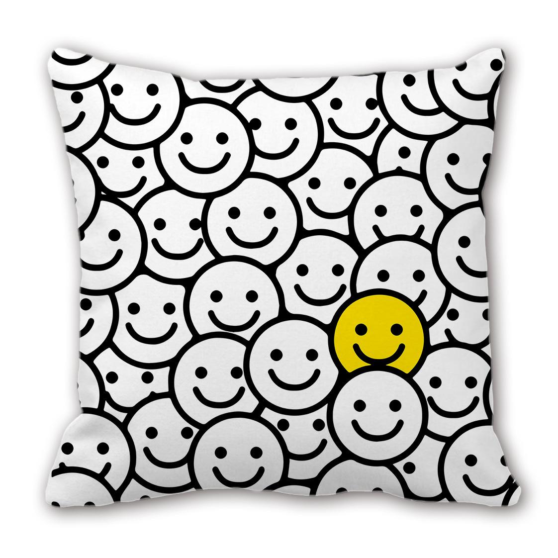 

Потовщена Плюшева Наволочка з Усміхненим Обличчям з Цифровим Принтом, Набір Емодзі, Подушка, Подушка для Дивана, Смішна, Мила 45cm single-sided printed pillowcase