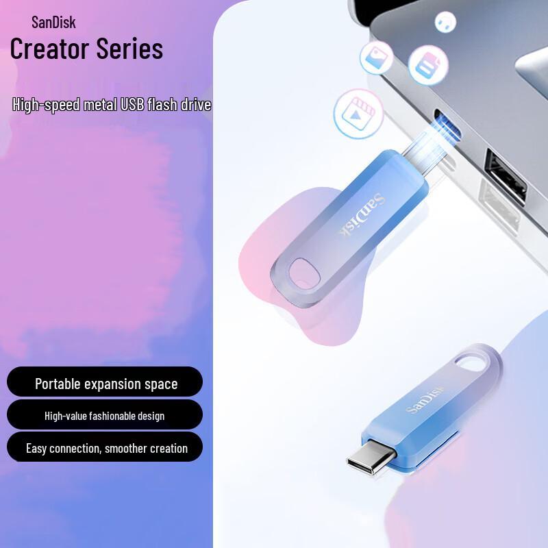 

SanDisk CZ75C Creator Series USB 3.2 Type-C Flash Drive