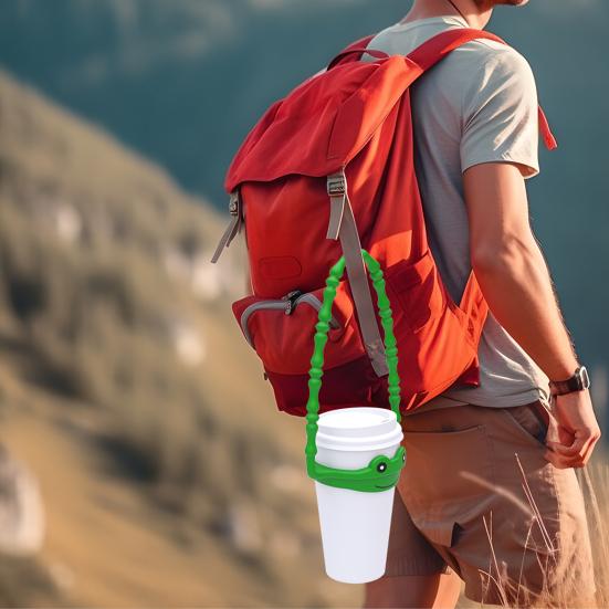 Animal Water Bottle Handle Strap Heavy Duty Non-slip Cup Silicone Ring Sling Holder Travel Tumbler Carrier Lanyard Cup Accessories