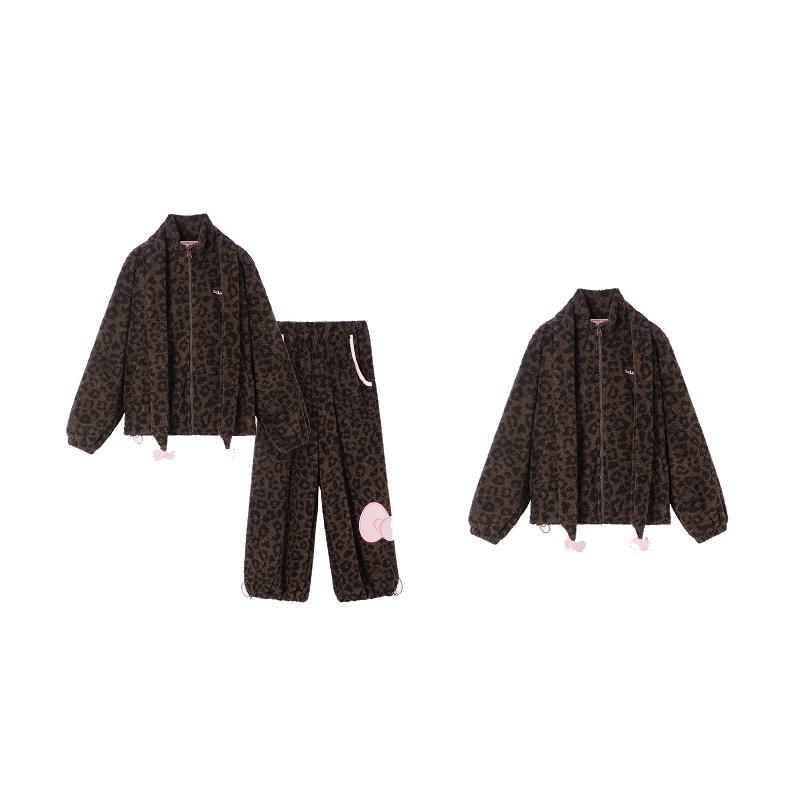 Hello Kitty Coral Fleece Loungewear Set S