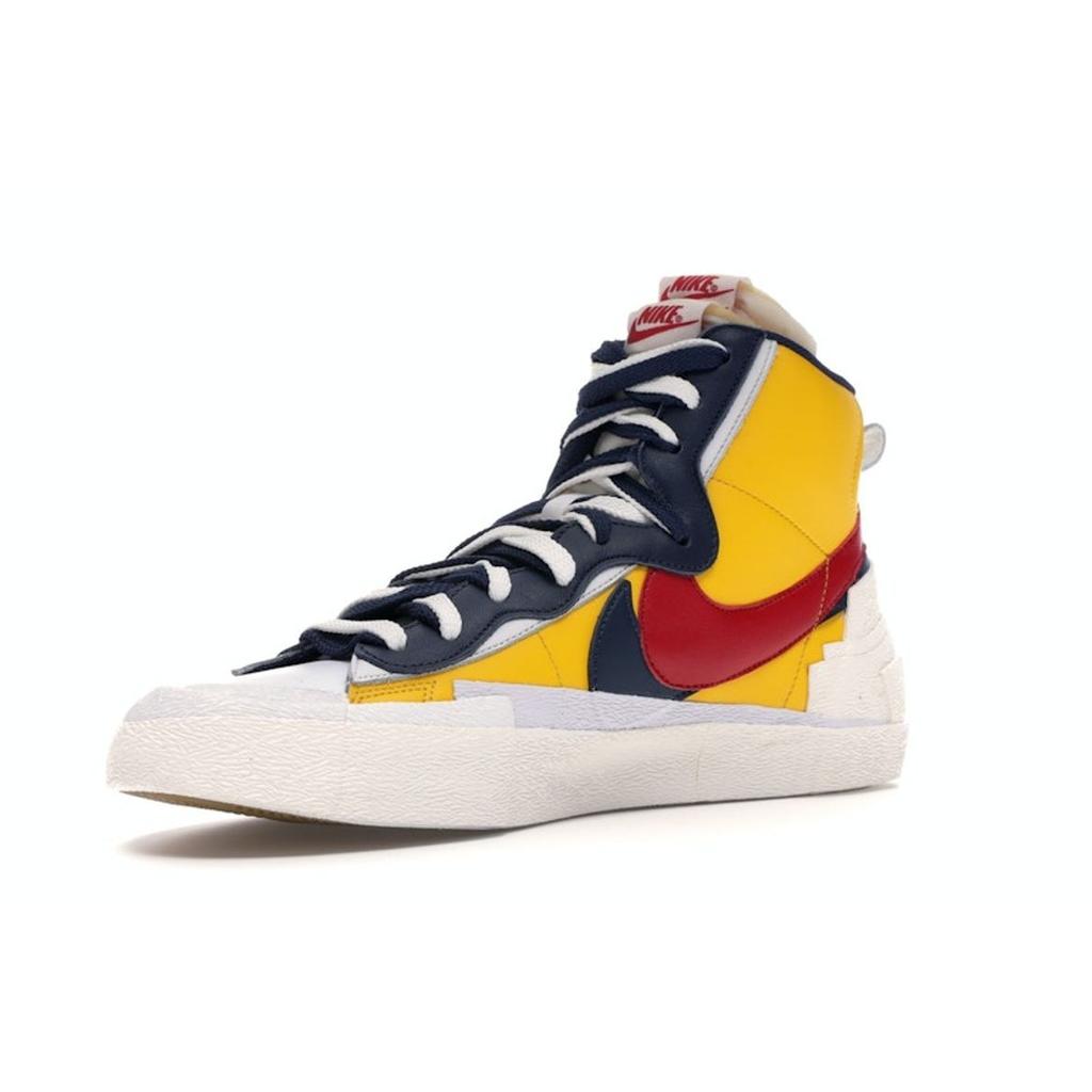 Sacai X Nike Blazer Mid Maize Navy Unisex Sneakers Yellow Varsity-Maize Midnight-Navy-White-Varsity-Red BV0072-700