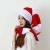 Funny 130cm Long Christmas Hat Striped Santa Hat Adult Plush for Celebrations