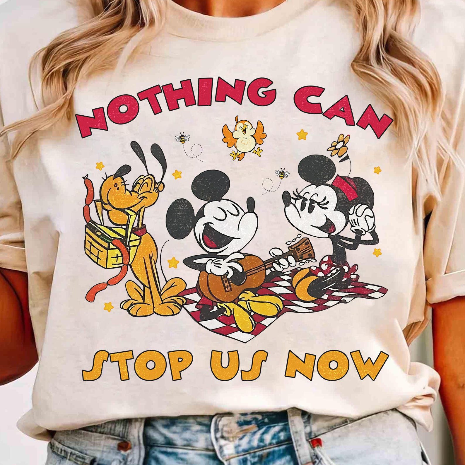 Retro Runaway Railway Mickey Minnie Pluto Chuuby Shirt, Nothing Can Stop Us Now, Disney Ride Shirt, Disney Park Shirt, Disneyland Trip Tee M