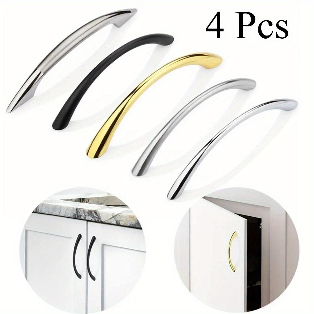 4Pcs/Set Curved Handles Wardrobe Cabinet Pull Handles Drawer Knobs Zinc Alloy Cupboard Door Handle Furniture Fitting Home Hardware
