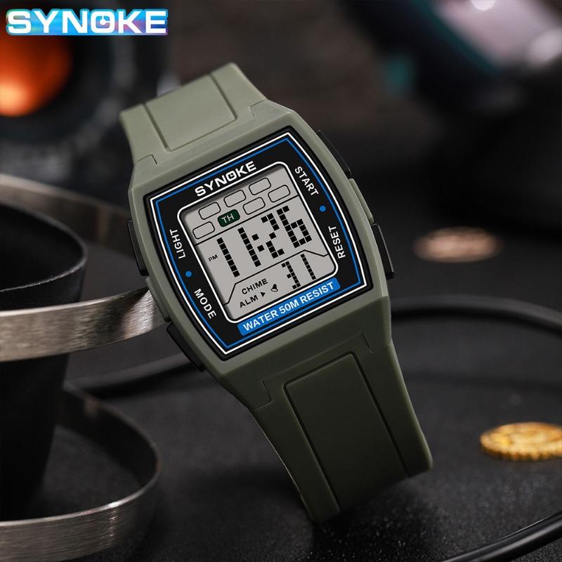 Top Brand New Square Retro Sports Electronic Watch Men's Multifunctional Luminous Waterproof Outdoor Watch