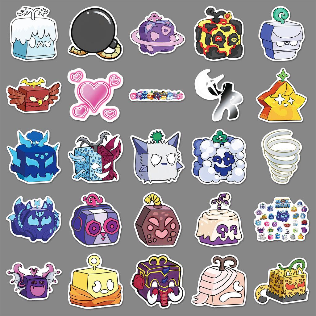 50 Blox Fruits Graffiti Stickers Personalized Cartoon Game Decoration Mobile Water Cup Computer Stickers