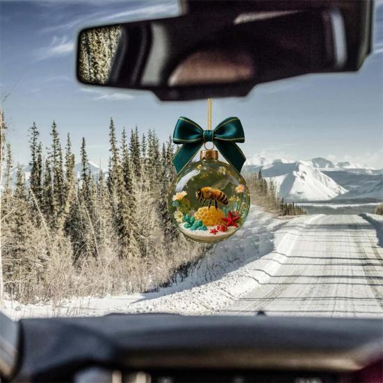 Zvířecí vánoční ozdoby ručně vyráběné 3D želva/tučňák/včela/jezevčík průhledná koule ozdoba na vánoční stromek sváteční domácí párty dekorace