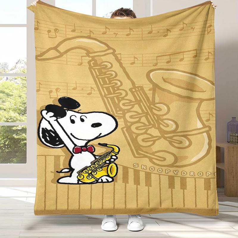 Cute Snoopy Dog Cartoon Flannel Blanket,Ultra Soft Warm Plush Throw for Home Bedroom Bed Sofa Cover Camping Picnic gift