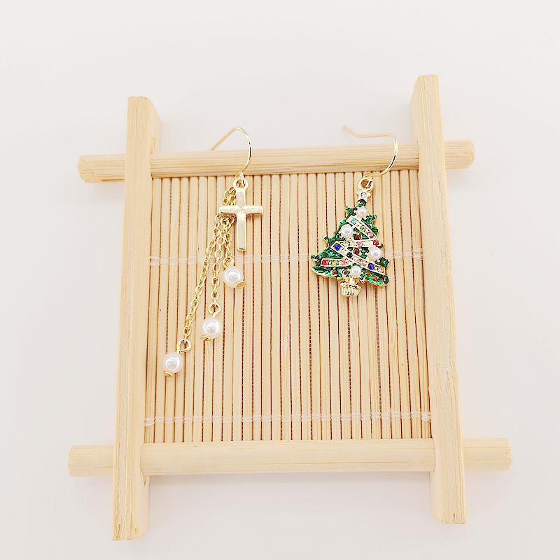 

Trendy Asymmetrical Christmas Tree Earrings & Ear Clips
