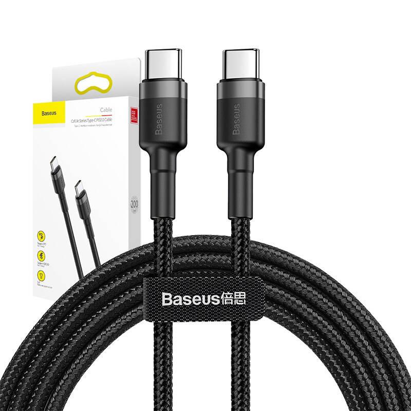 Baseus Cafule PD 2.0, QC 3.0, 60W, 2M USB-C To USB-C Cable (Black-Gray)
